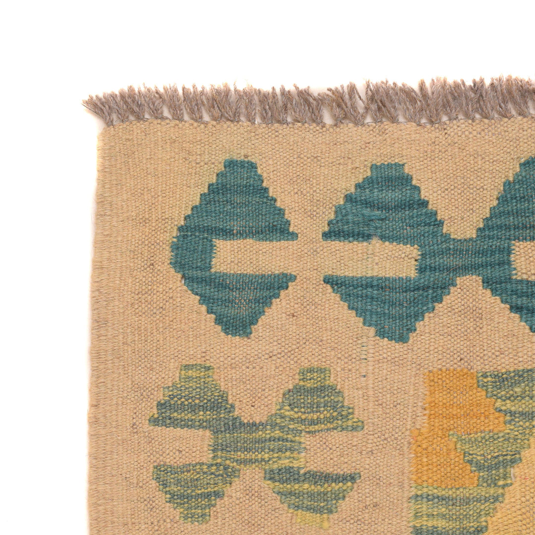 Hand Woven Wool Kelim Runner 2' 9" x 9' 9" - No. AL73198