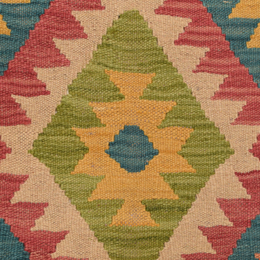 Hand Woven Wool Kelim Runner 2' 9" x 9' 9" - No. AL73198