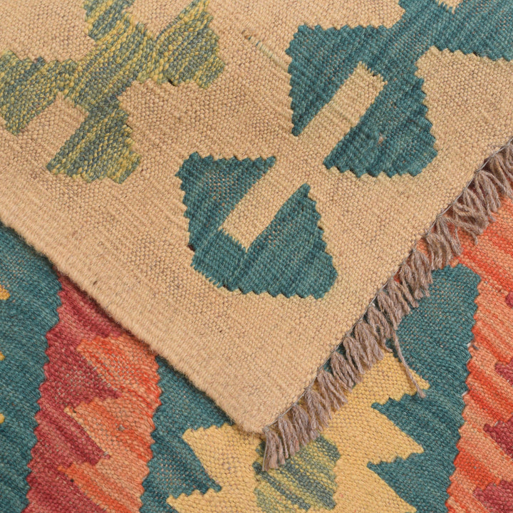 Hand Woven Wool Kelim Runner 2' 9" x 9' 9" - No. AL73198