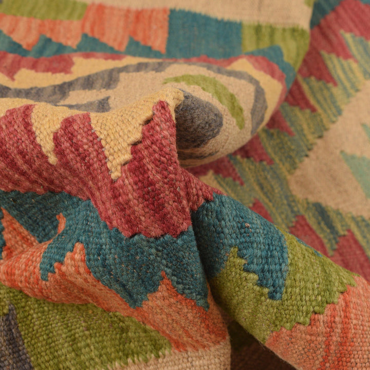 Hand Woven Wool Kelim Runner 2' 9" x 9' 9" - No. AL73198