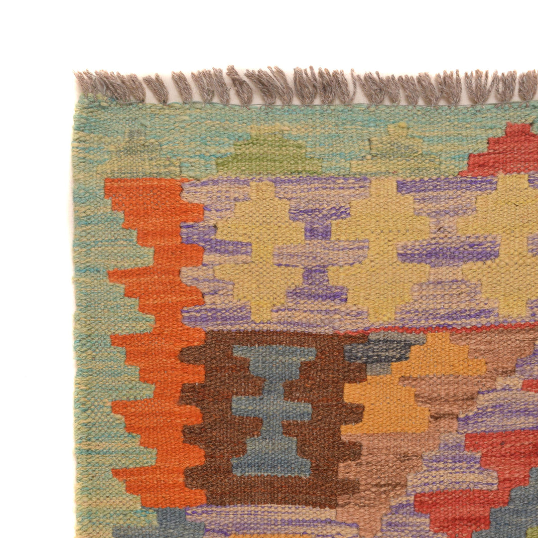 Handmade Turkish Design Wool Kilim Runner 2' 8" x 9' 10" - No. AL33051