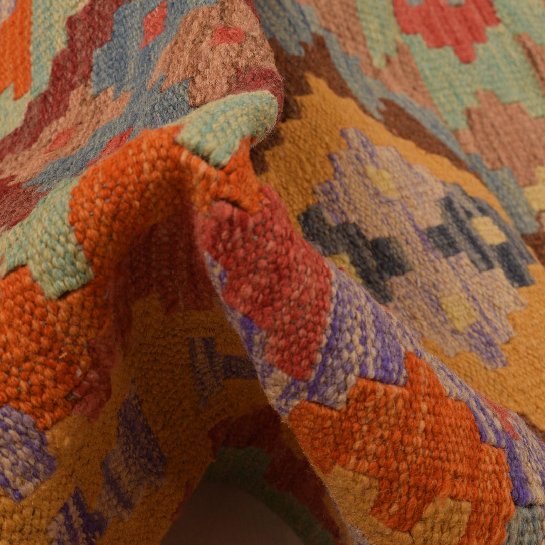 Handmade Turkish Design Wool Kilim Runner 2' 8" x 9' 10" - No. AL33051