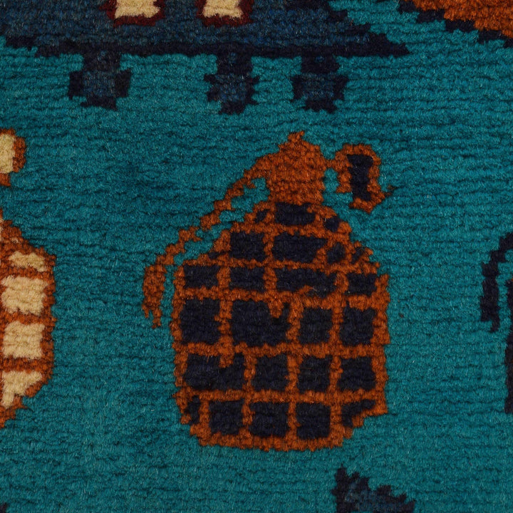 Authentic Afghan War Area Rug 3' 5" x 4' 9" - No. AL61970