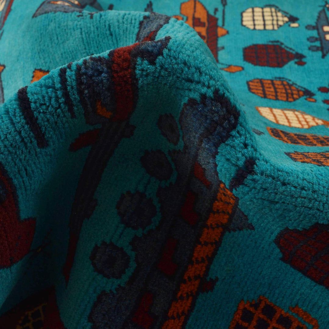 Authentic Afghan War Area Rug 3' 5" x 4' 9" - No. AL61970