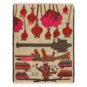Multi-Color War Rug 2' 0" x 2' 7" - No. AL98536