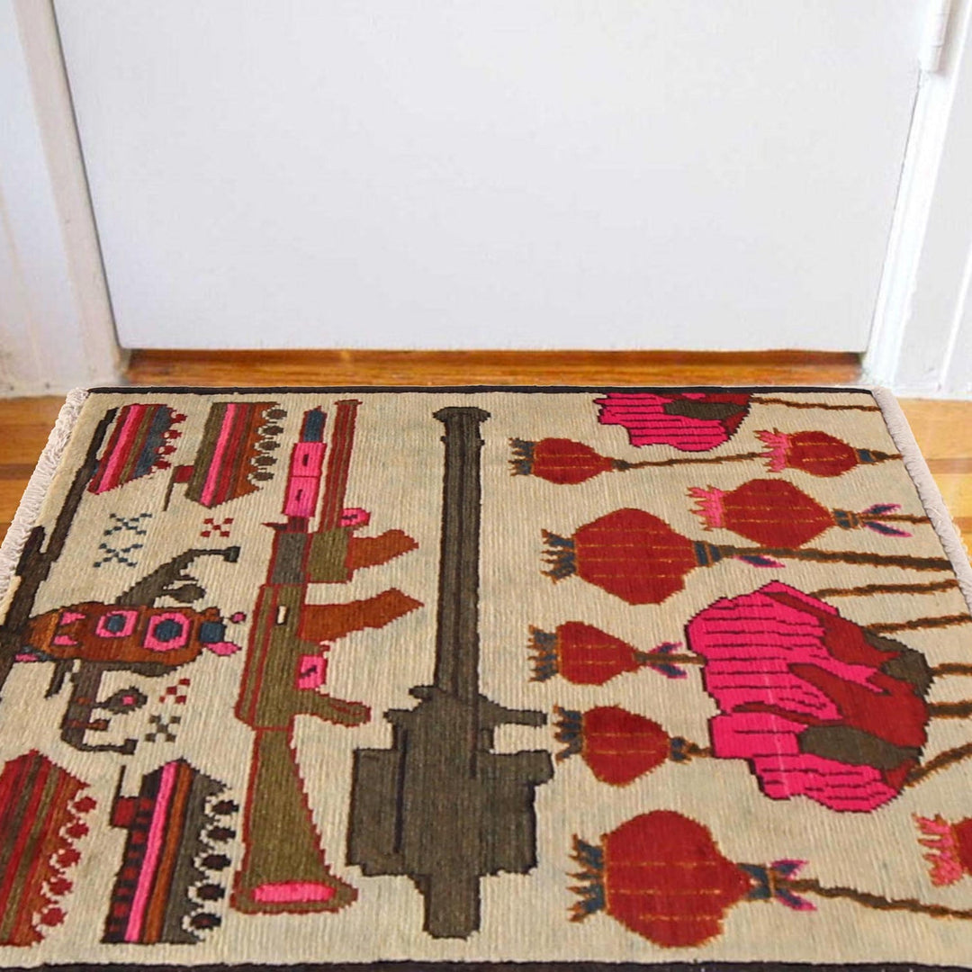 Multi-Color War Rug 2' 0" x 2' 7" - No. AL98536
