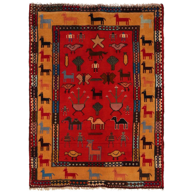 Handmade Pictorial Carpet 2' 11" x 3' 11" - No. AL28741