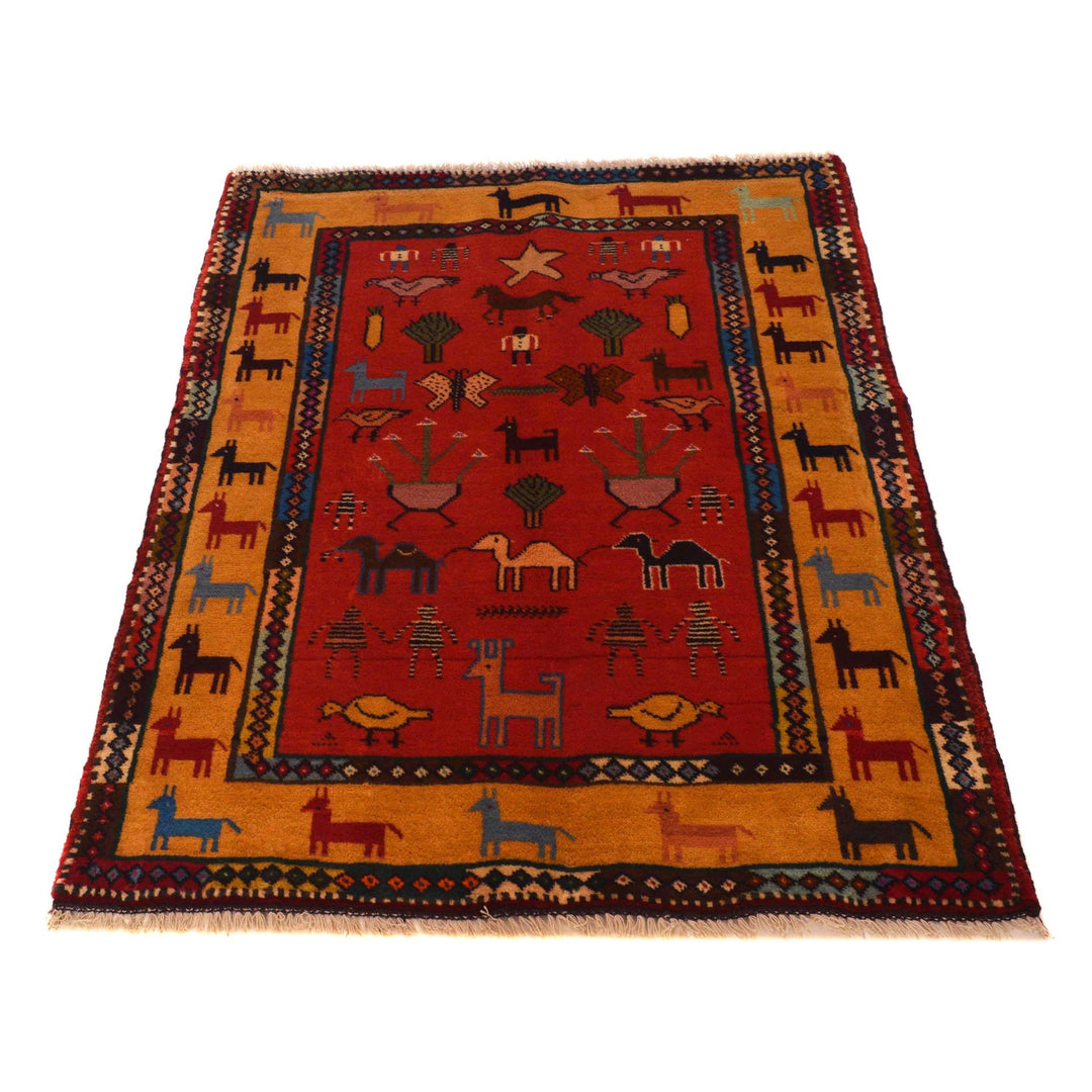 Handmade Pictorial Carpet 2' 11" x 3' 11" - No. AL28741