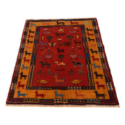 Handmade Pictorial Carpet 2' 11" x 3' 11" - No. AL28741