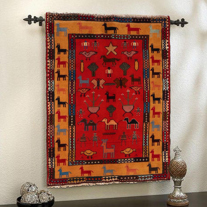 Handmade Pictorial Carpet 2' 11" x 3' 11" - No. AL28741