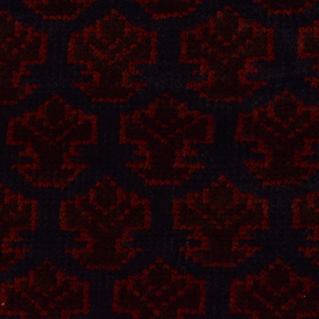 Red Afghan Prayer Rug 3' 0" x 5' 5" Hand-Knotted border