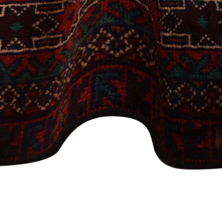 Red Afghan Prayer Rug 3' 0" x 5' 5" Hand-Knotted texture