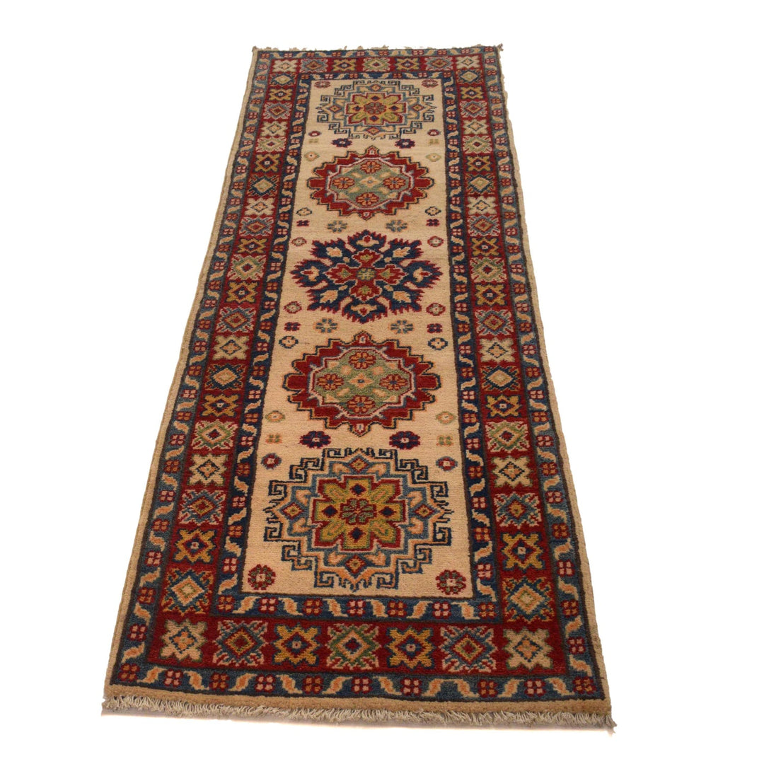 Hand Knotted Kazak Oriental Runner Rug 2' 1" x 6' 2" - No. AL62211