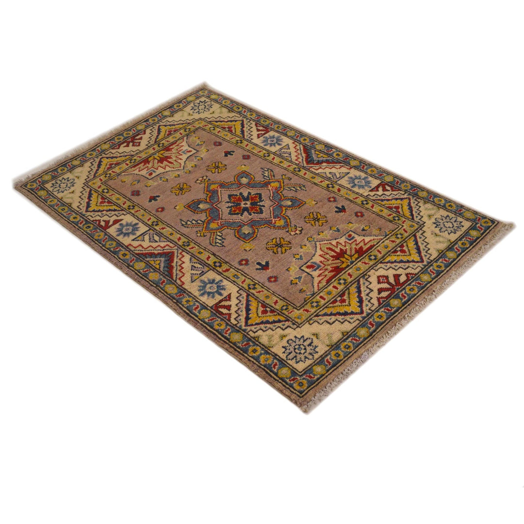 Afghan Kazak Rug 2' 7" x 4' 1" Hand-Knotted view