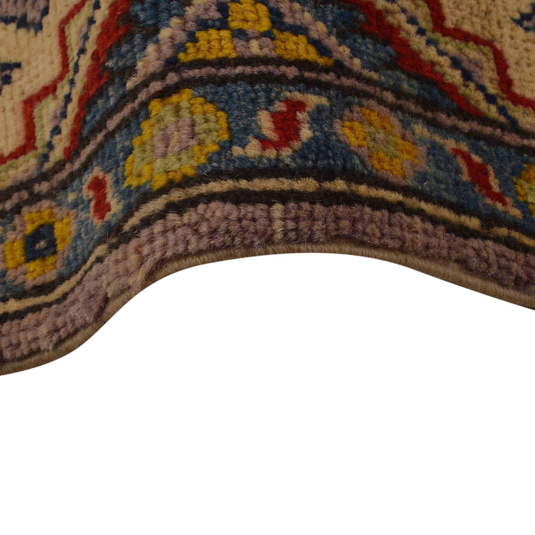 Afghan Kazak Rug 2' 7" x 4' 1" Hand-Knotted texture