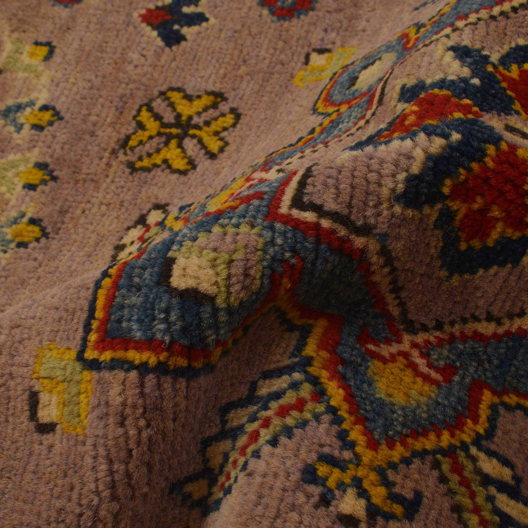 Afghan Kazak Rug 2' 7" x 4' 1" Hand-Knotted reverse