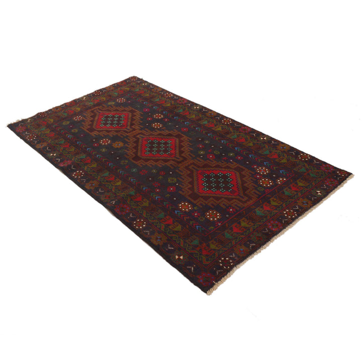 Afghan Baluchi Rug 3' 7" x 6' 4" Hand-Knotted view