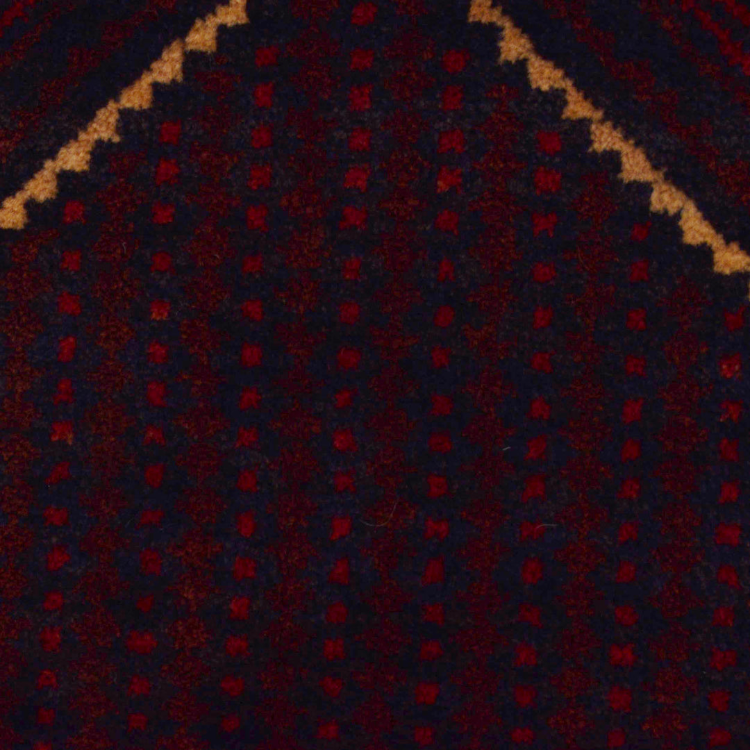 Afghan Prayer Rug 2' 9" x 4' 6" Hand-Knotted border