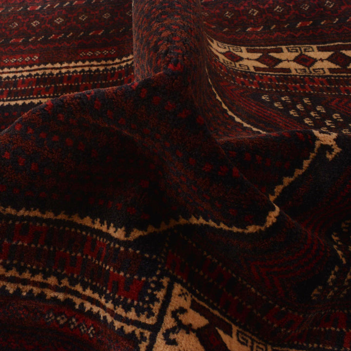 Afghan Prayer Rug 2' 9" x 4' 6" Hand-Knotted reverse