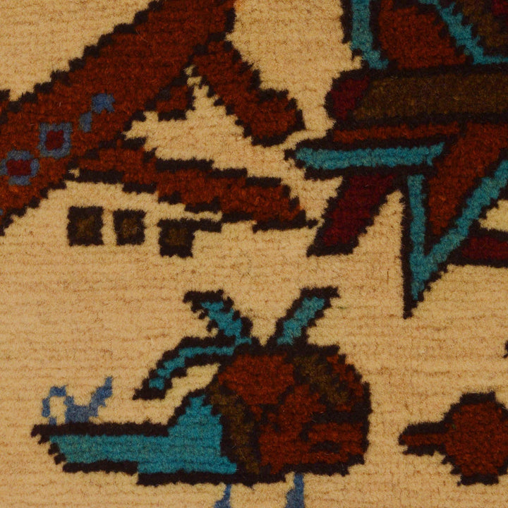 Beige Color War Rug 3' 5" x 5' 2" - No. AL72820