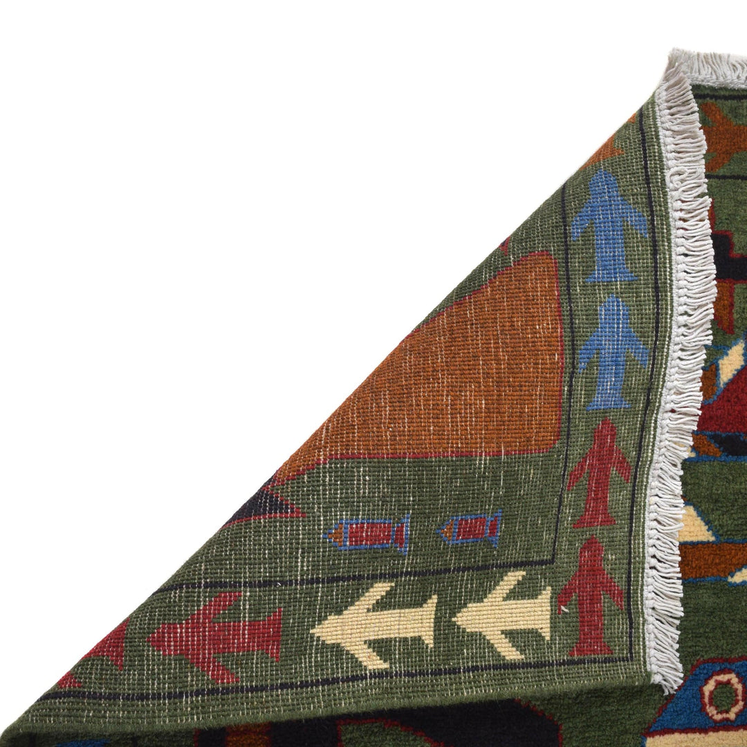 Authentic Afghan War Area Rug 4' 0" x 5' 9" - No. AL83128