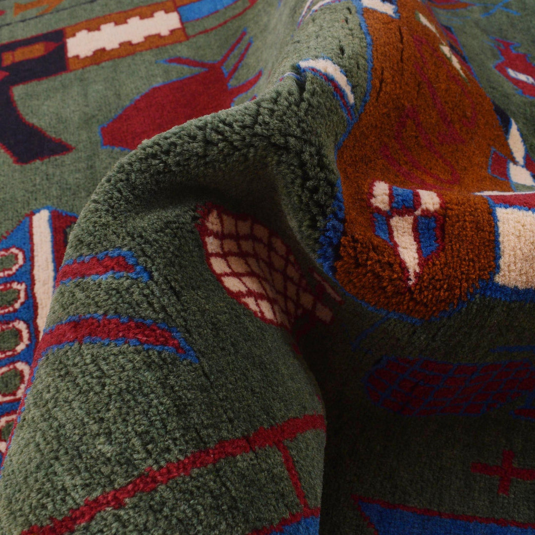 Authentic Afghan War Area Rug 4' 0" x 5' 9" - No. AL83128