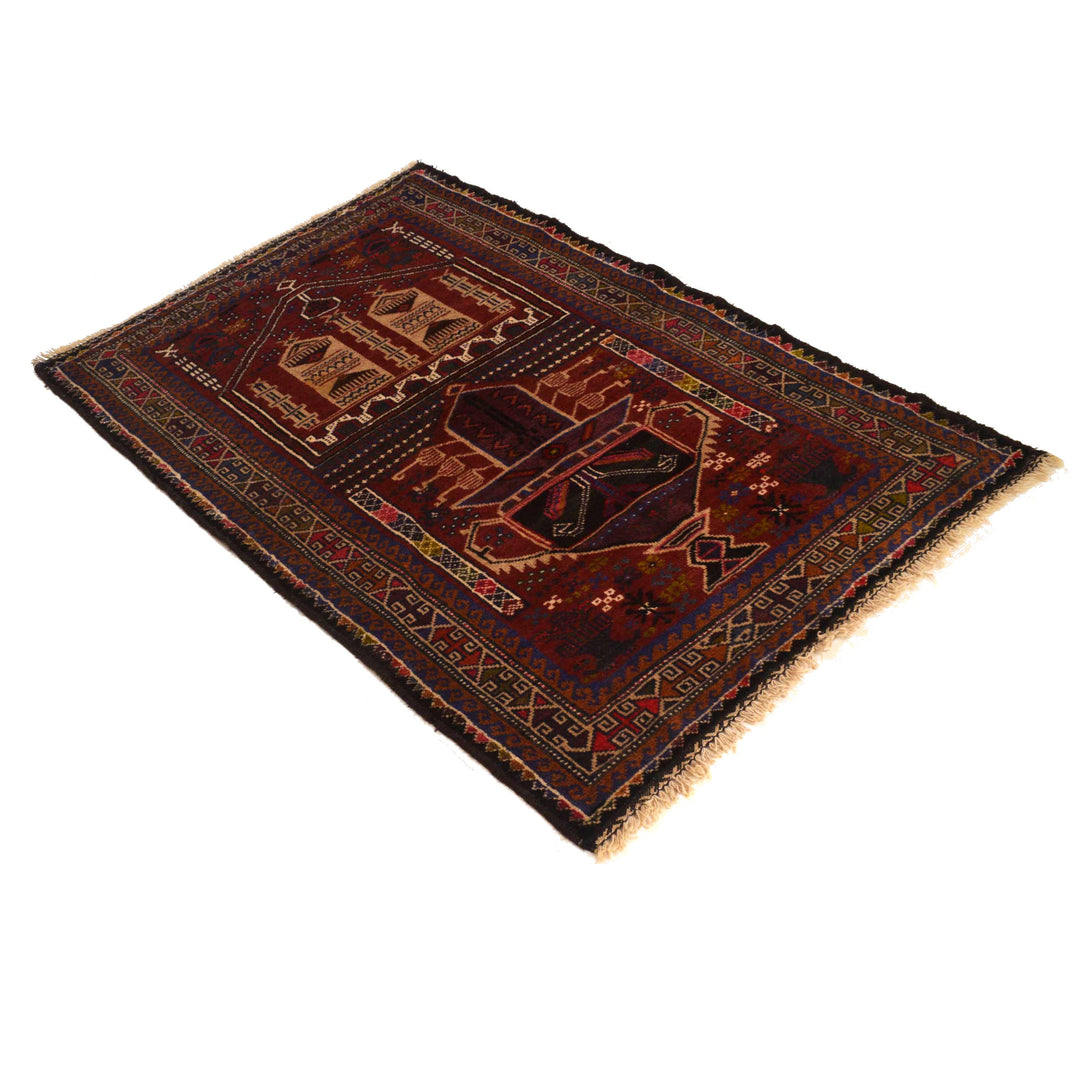 Afghan Prayer Rug 2' 8" x 4' 4" Hand-Knotted | No. AL63677
