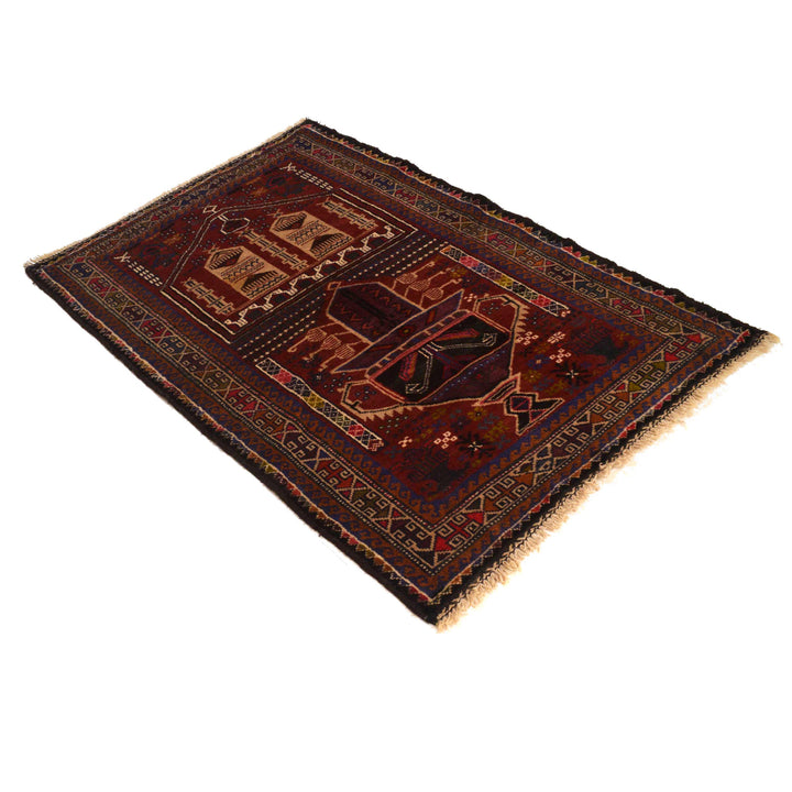 Afghan Prayer Rug 2' 8" x 4' 4" Hand-Knotted | No. AL63677