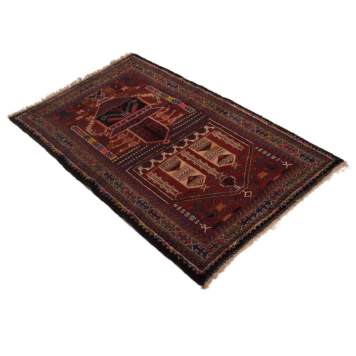 Afghan Prayer Rug 2' 8" x 4' 4" Hand-Knotted | No. AL63677