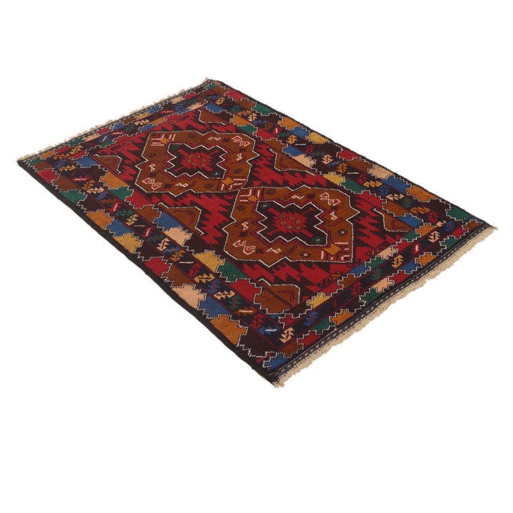 Afghan Tribal Baluchi Rug 2' 10" x 4' 4" Hand-Knotted view