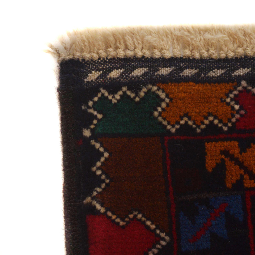 Afghan Tribal Baluchi Rug 2' 10" x 4' 4" Hand-Knotted pattern