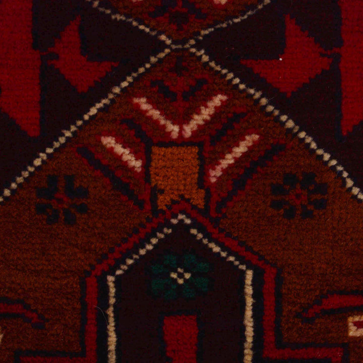 Brown Afghan Baluchi Rug 2' 10" x 4' 4" Hand-Knotted border