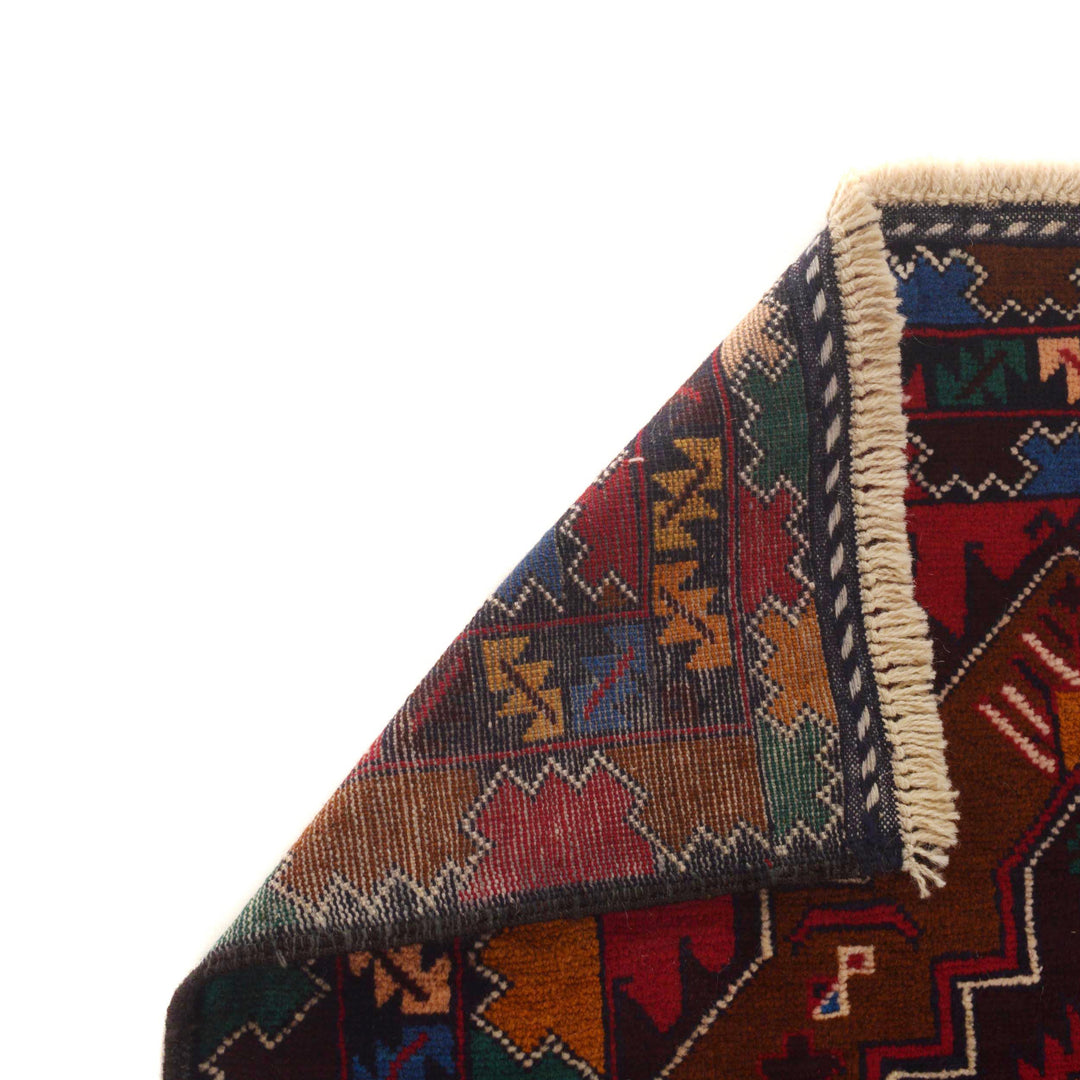 Afghan Tribal Baluchi Rug 2' 10" x 4' 4" Hand-Knotted field