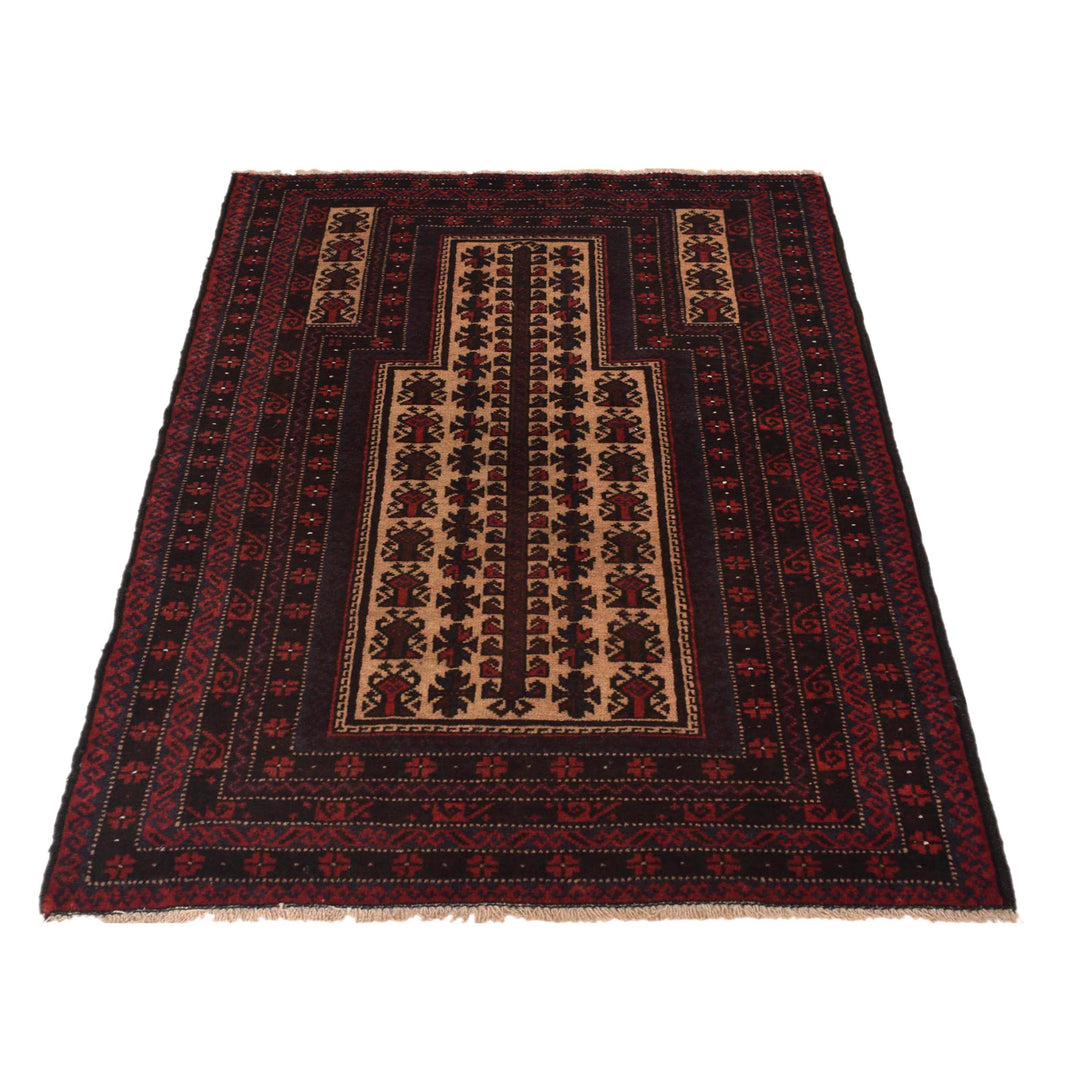 Afghan Prayer Rug 2' 10" x 4' 2" Hand-Knotted view