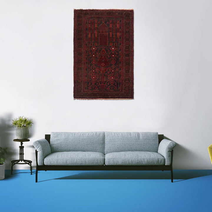 Small Prayer Carpet 2' 8" x 4' 6" - No. AL30383