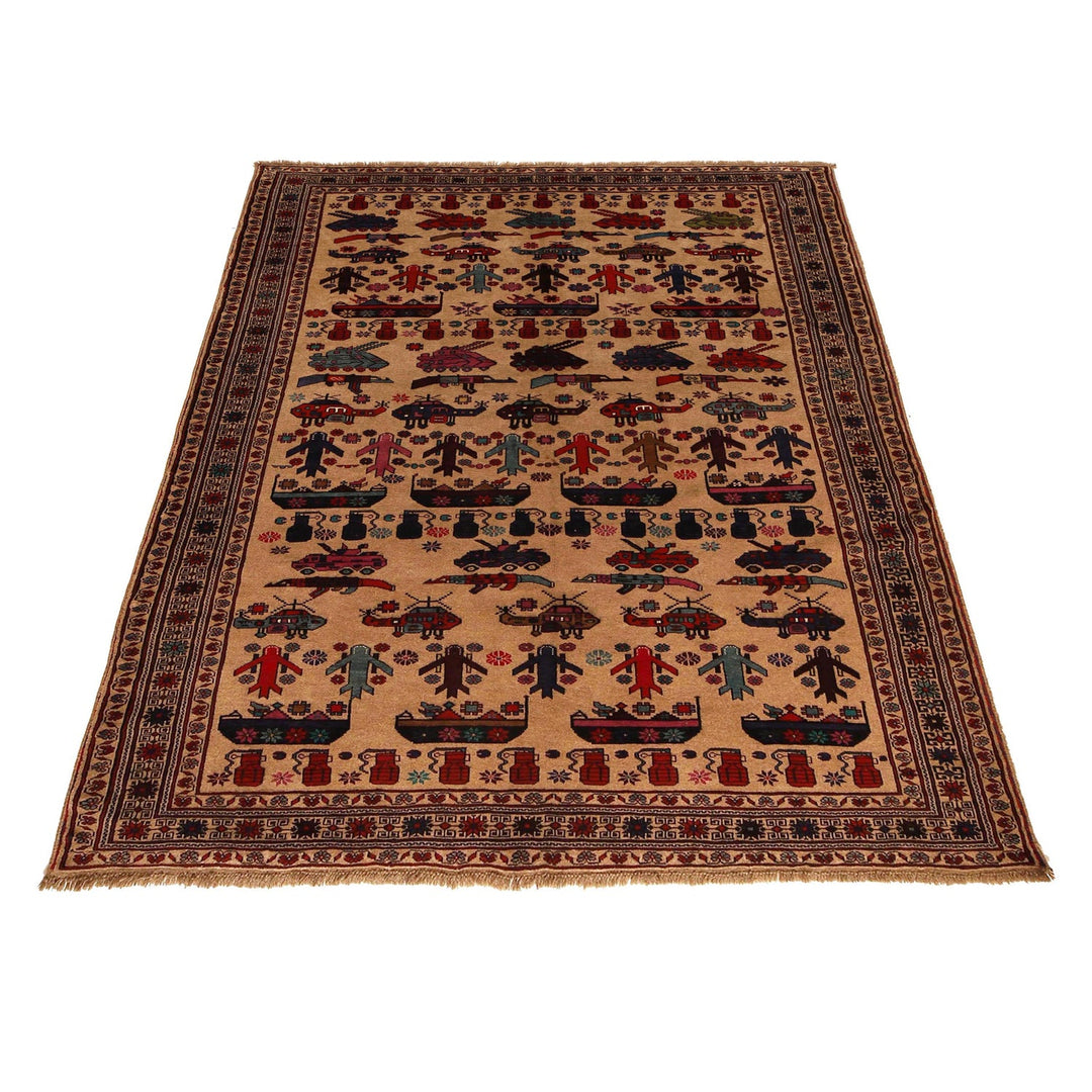 Afghan War Rug – Military Design 6' 5" x 9' 1" - No. AL84255