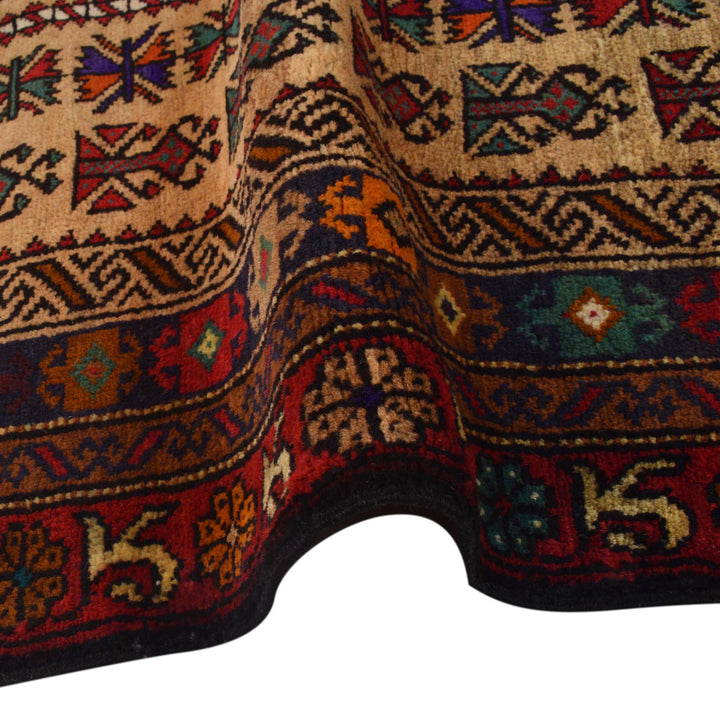 Afghan Prayer Rug 2' 8" x 4' 8" Hand-Knotted field