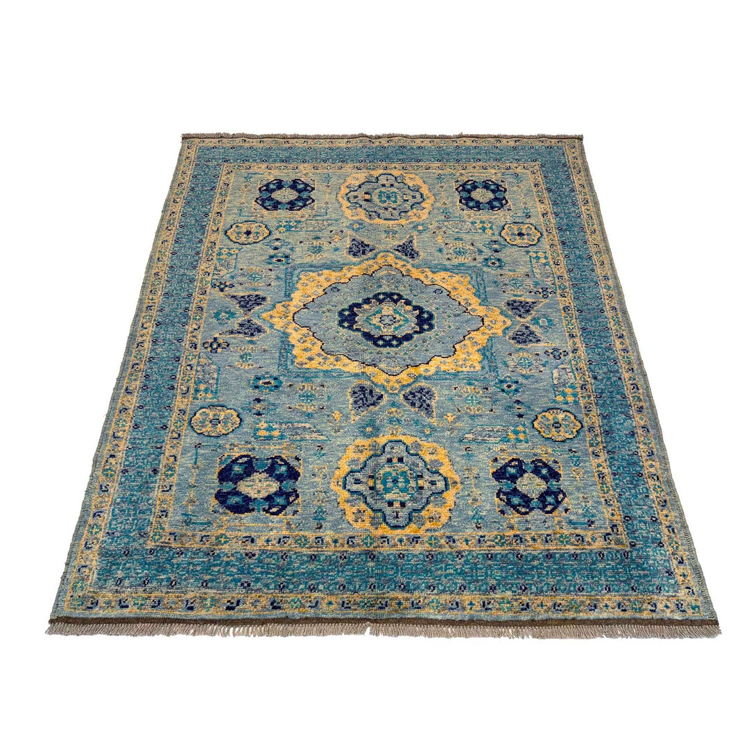 Blue Color Mamluk Carpet 4' 8" x 6' 3" - No. AL35134