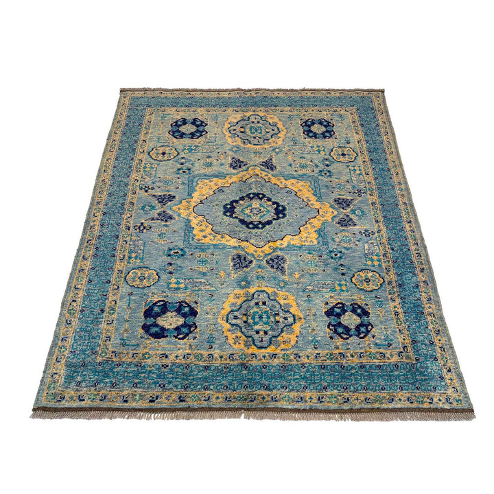 Blue Color Mamluk Carpet 4' 8" x 6' 3" - No. AL35134