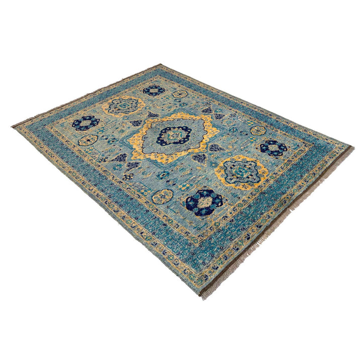 Blue Color Mamluk Carpet 4' 8" x 6' 3" - No. AL35134