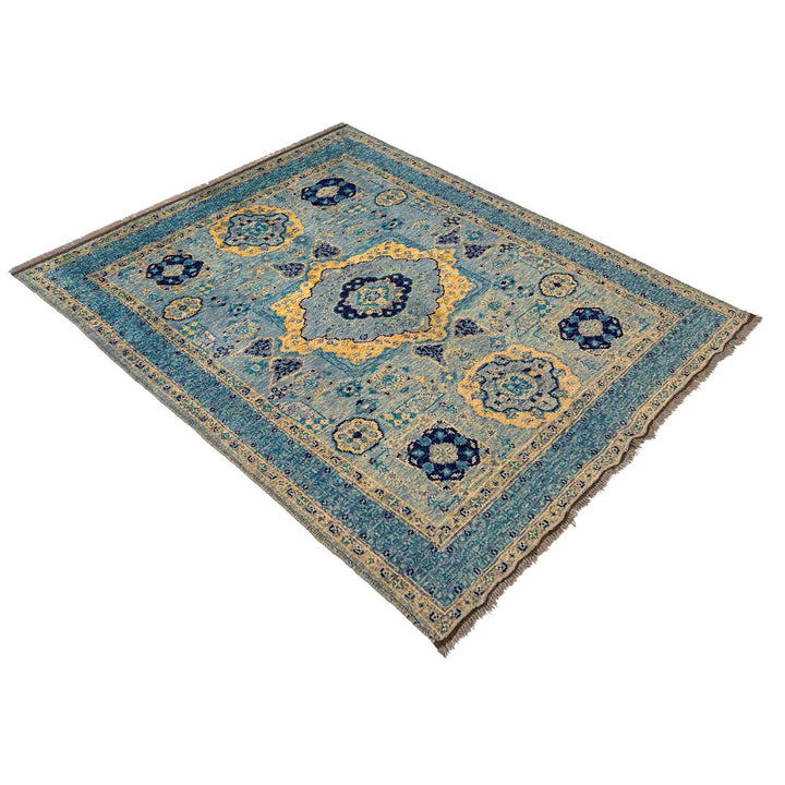 Blue Color Mamluk Carpet 4' 8" x 6' 3" - No. AL35134
