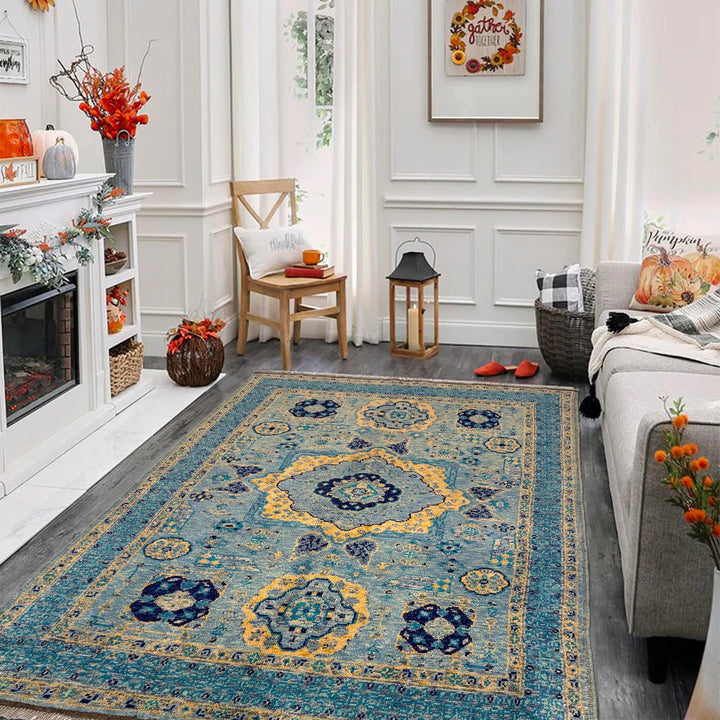 Blue Color Mamluk Carpet 4' 8" x 6' 3" - No. AL35134