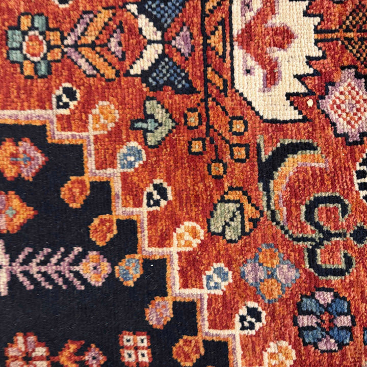Afghan Shiraz Rug 7' 11" x 9' 9" Hand-Knotted border