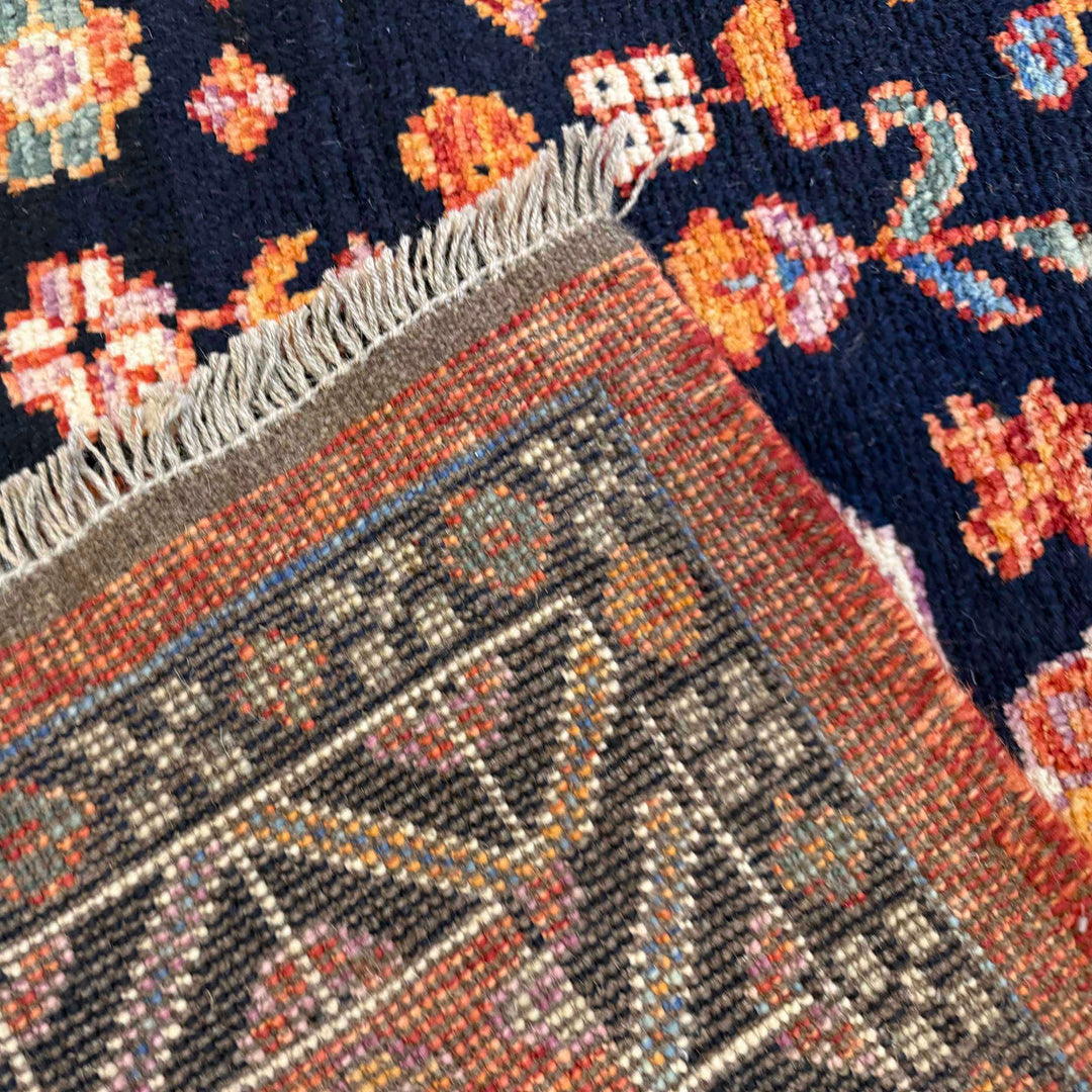 Red Afghan Shirazi Rug 8'2" x 11'1" Hand-Knotted field