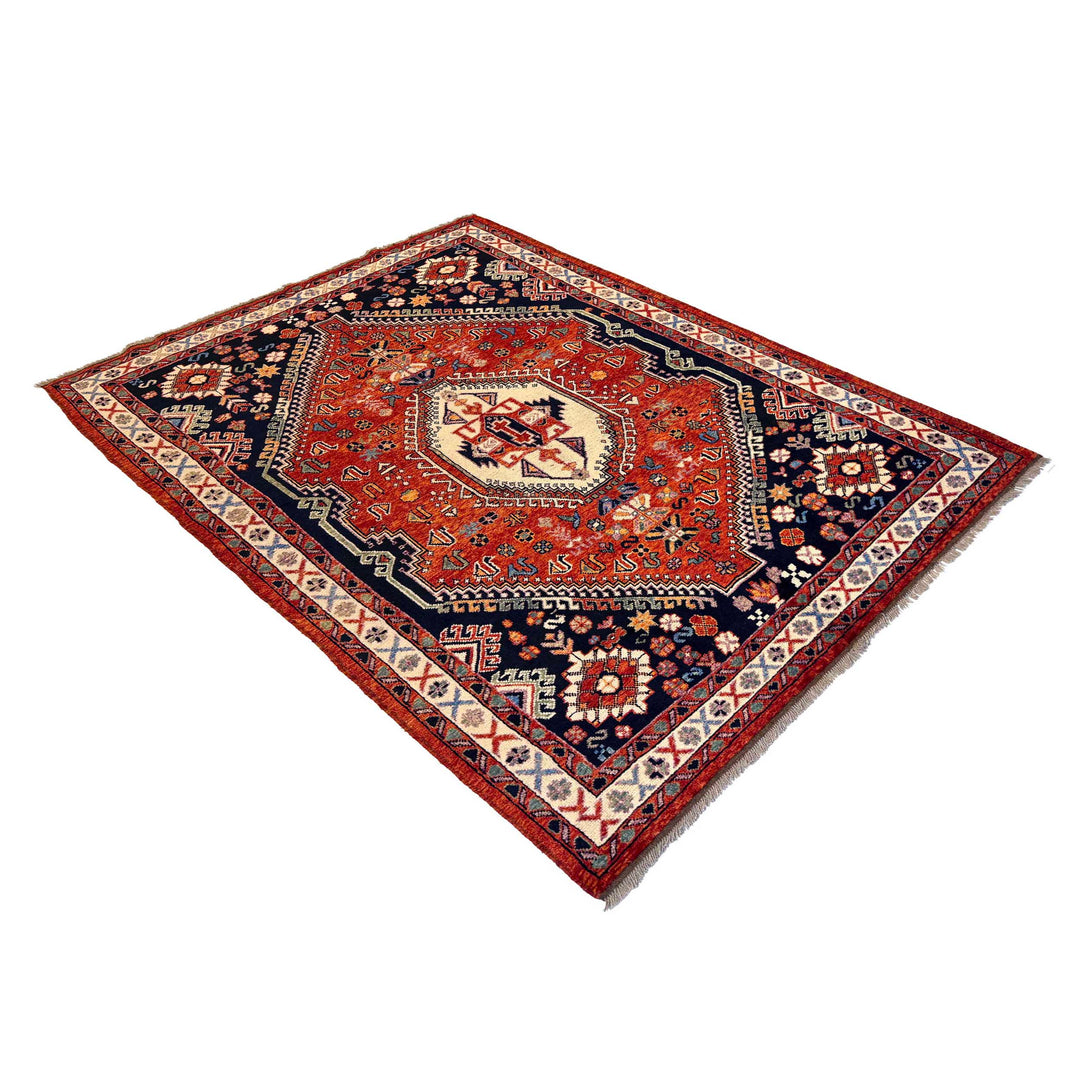 Afghan Shirazi Rug 6' 10" x 9' 9" Hand-Knotted view