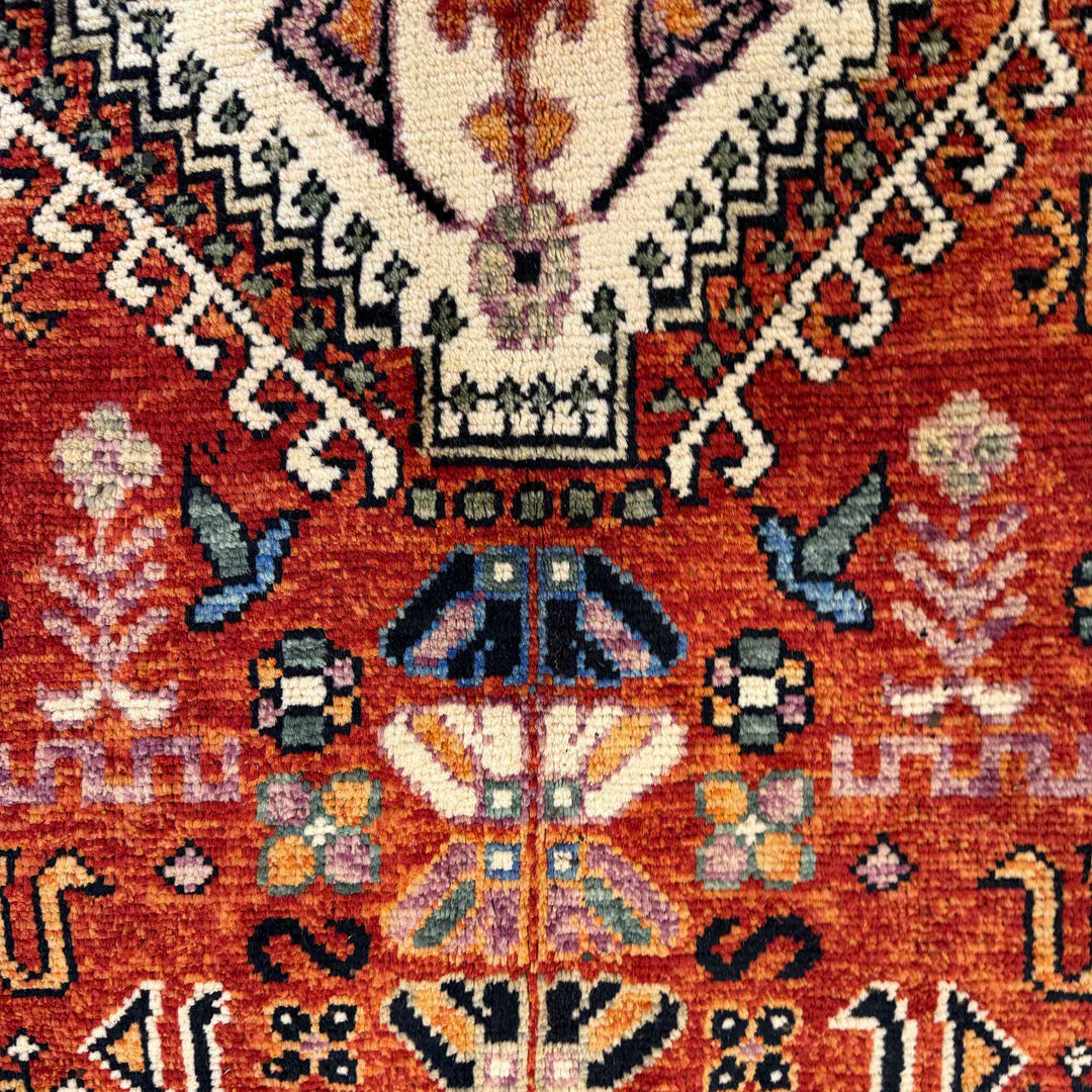 Afghan Shirazi Rug 6' 10" x 9' 9" Hand-Knotted border