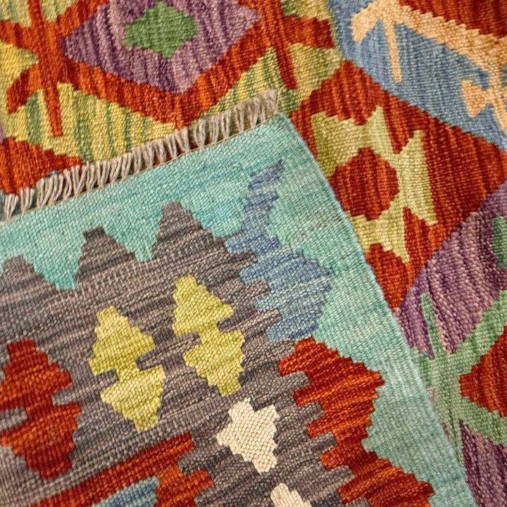 Handmade Turkish Design Wool Kilim 4' 0" x 5' 7" - No. AL85644