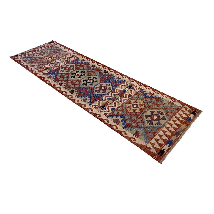 Handmade Turkish Design Wool Kilim Runner 2' 9" x 9' 9" - No. AL95274