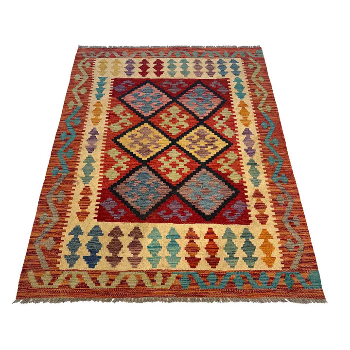 Handmade Afghan Vegetable Kilim 3' 5" x 4' 11" - No. AL77788