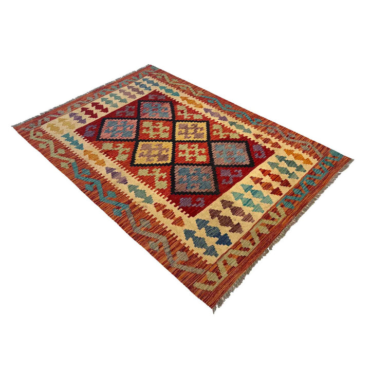 Handmade Afghan Vegetable Kilim 3' 5" x 4' 11" - No. AL77788